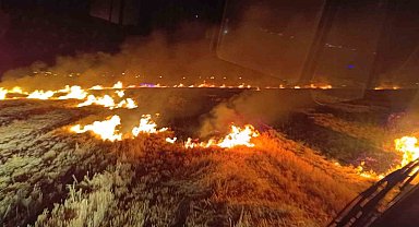 Van'da anız yangını